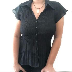 Sheer Black Button Up Blouse